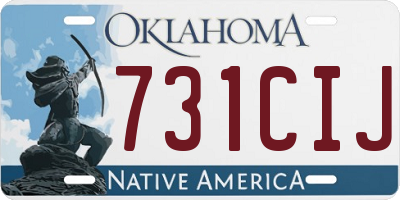 OK license plate 731CIJ