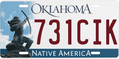 OK license plate 731CIK