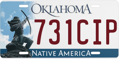 OK license plate 731CIP