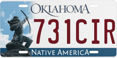 OK license plate 731CIR