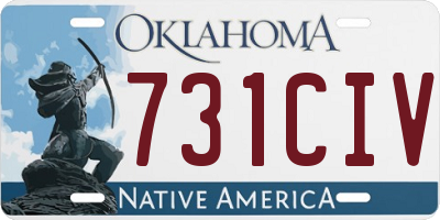 OK license plate 731CIV