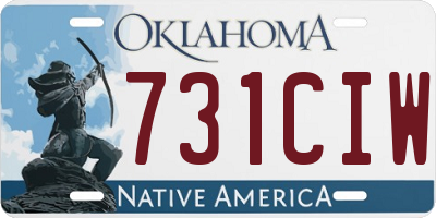 OK license plate 731CIW