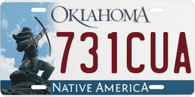 OK license plate 731CUA