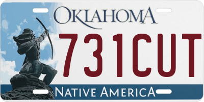 OK license plate 731CUT