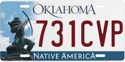 OK license plate 731CVP