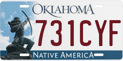 OK license plate 731CYF