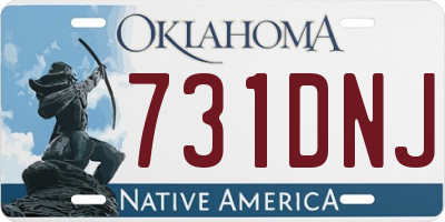 OK license plate 731DNJ
