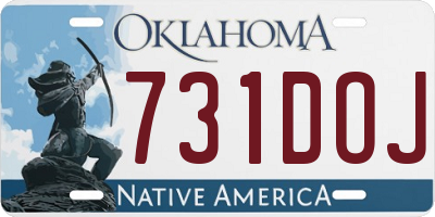 OK license plate 731DOJ