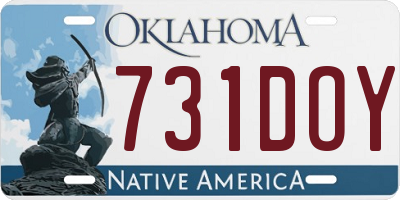 OK license plate 731DOY
