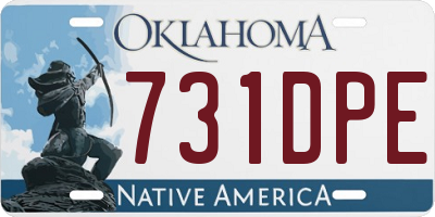 OK license plate 731DPE