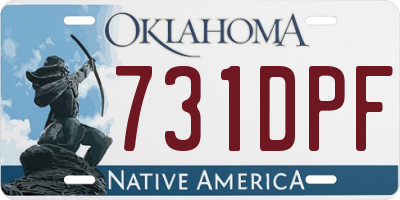 OK license plate 731DPF