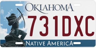 OK license plate 731DXC