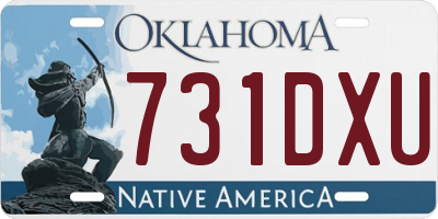 OK license plate 731DXU