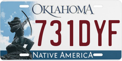 OK license plate 731DYF