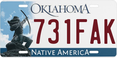 OK license plate 731FAK