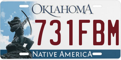 OK license plate 731FBM