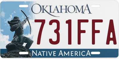 OK license plate 731FFA