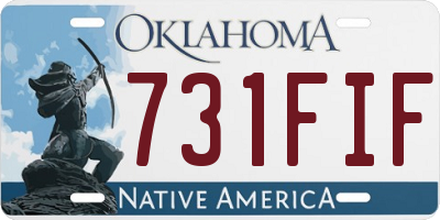 OK license plate 731FIF