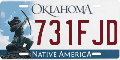 OK license plate 731FJD
