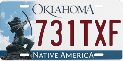 OK license plate 731TXF