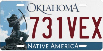 OK license plate 731VEX