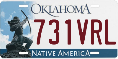 OK license plate 731VRL