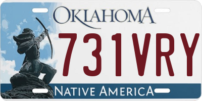 OK license plate 731VRY