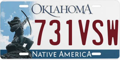 OK license plate 731VSW