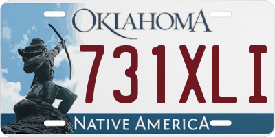 OK license plate 731XLI