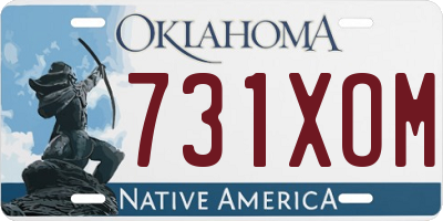 OK license plate 731XOM