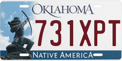 OK license plate 731XPT