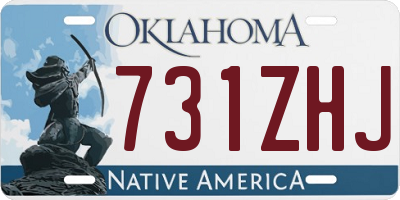 OK license plate 731ZHJ
