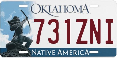 OK license plate 731ZNI