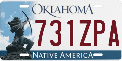 OK license plate 731ZPA