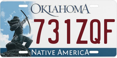 OK license plate 731ZQF