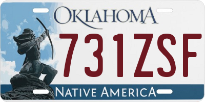 OK license plate 731ZSF