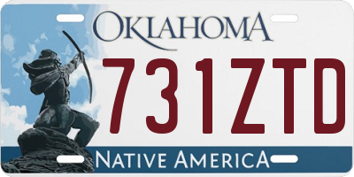 OK license plate 731ZTD