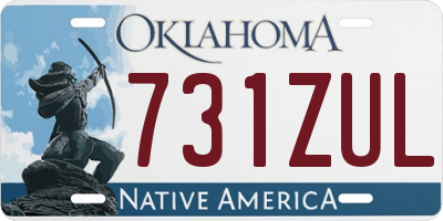 OK license plate 731ZUL