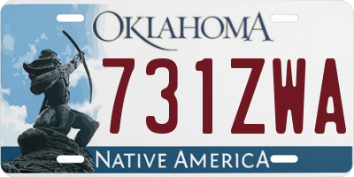 OK license plate 731ZWA