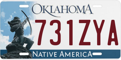 OK license plate 731ZYA