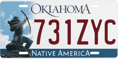 OK license plate 731ZYC