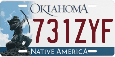 OK license plate 731ZYF