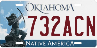 OK license plate 732ACN