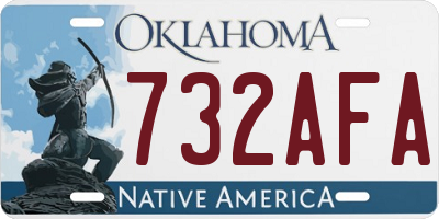 OK license plate 732AFA