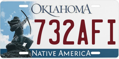OK license plate 732AFI