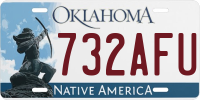 OK license plate 732AFU