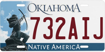 OK license plate 732AIJ