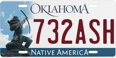 OK license plate 732ASH