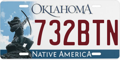 OK license plate 732BTN