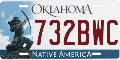 OK license plate 732BWC